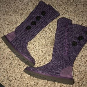 Purple knitted uggs